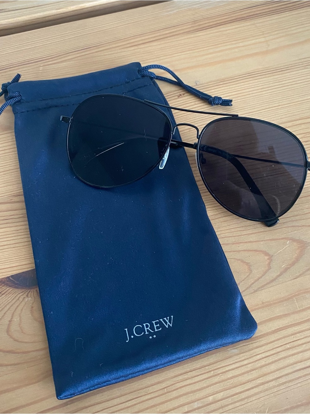 J. Crew Black Aviator Sunglasses